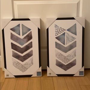 Set of 2 Framed Urban Habitat Paintings